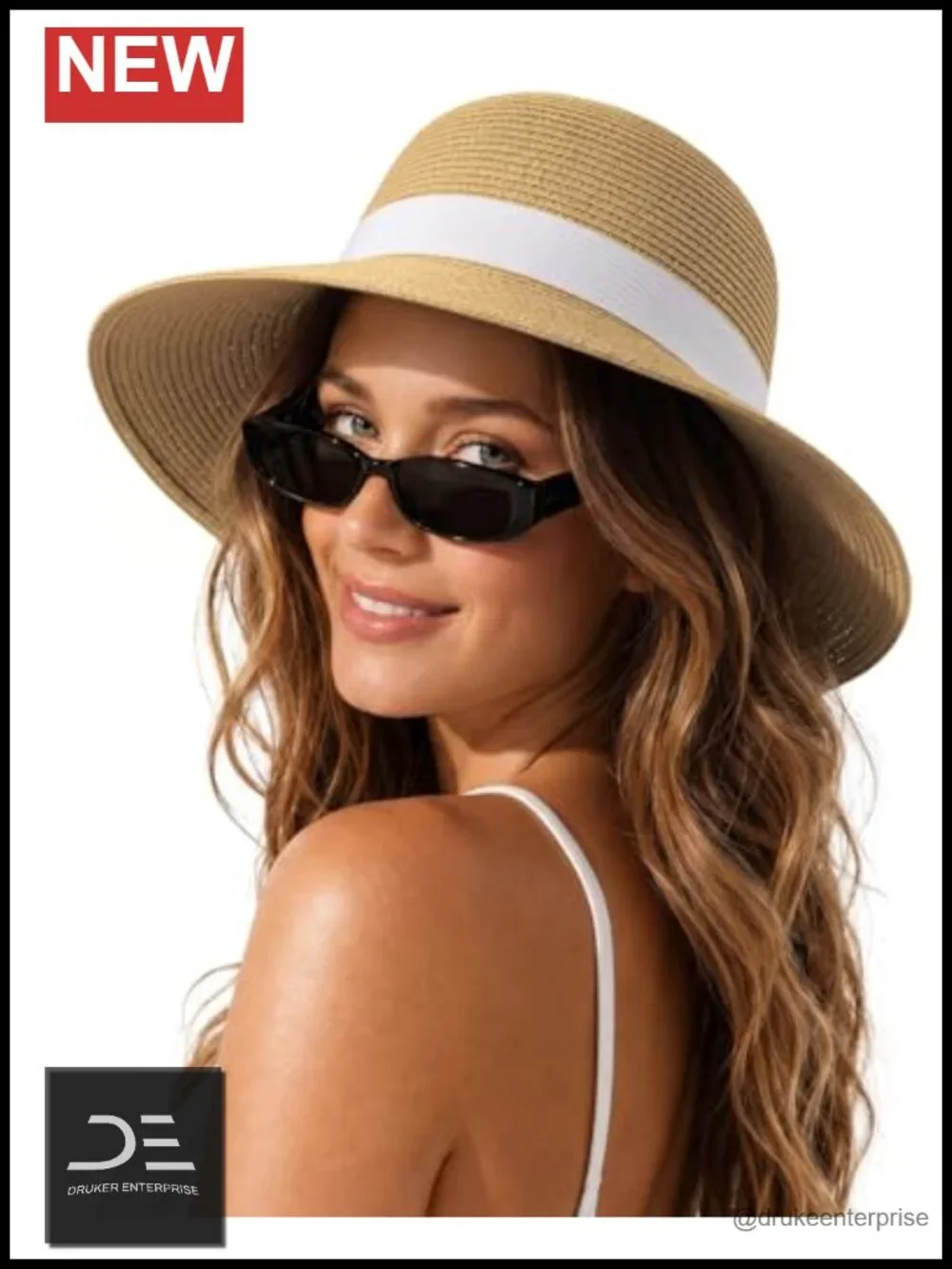 Women's Wide Brim Straw Sun Hat UPF 50+ Floppy Beach Hat Travel Vacation Outdoor